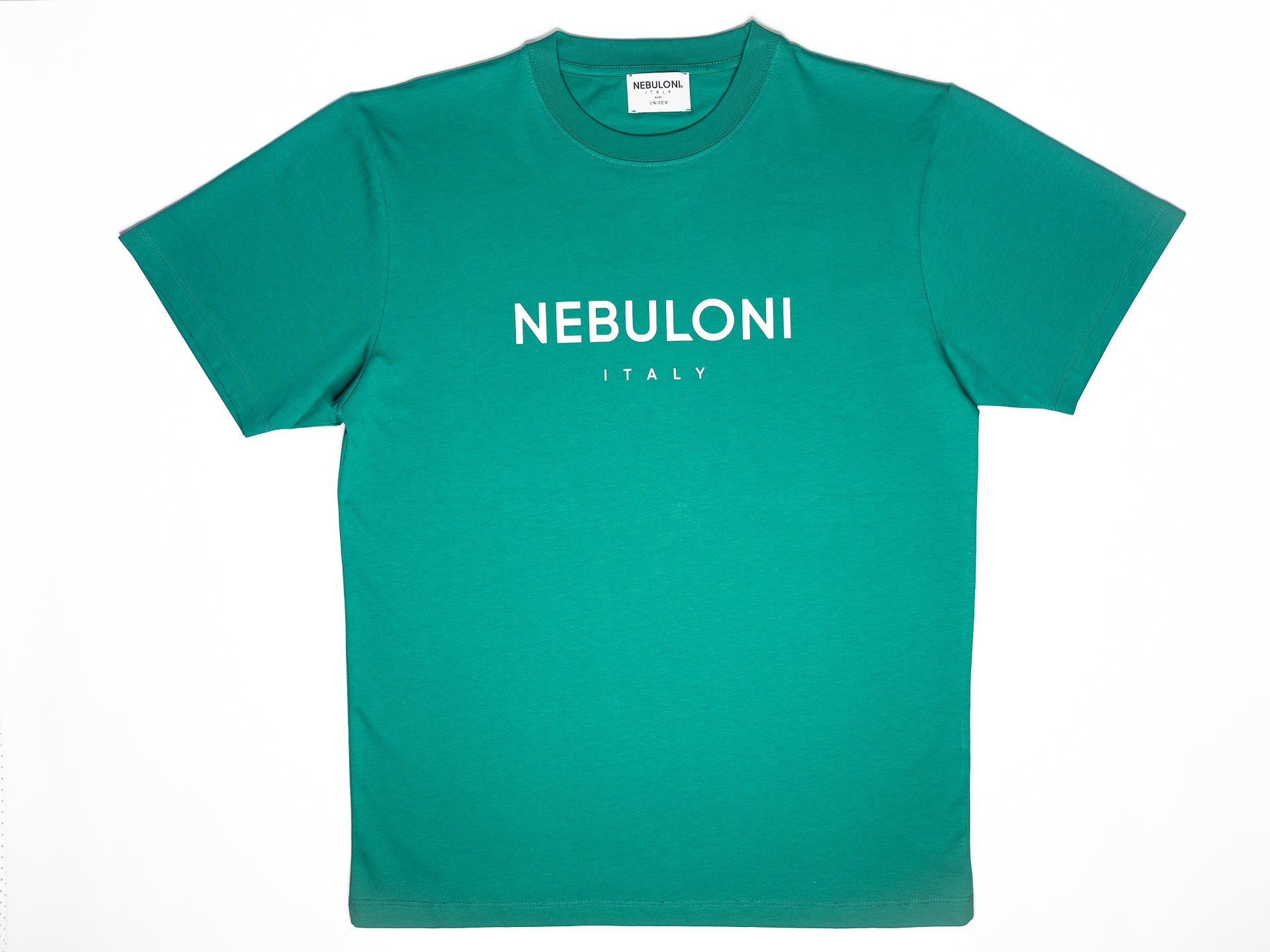 NEBULONI ITALY - T-SHIRT VERT LOGO BLANC - UNISEX
