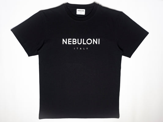 NEBULONI ITALY - T-SHIRT NOIR LOGO BLANC - UNISEX