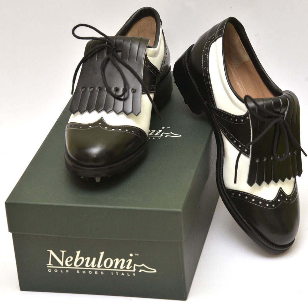 NEBULONI GOLF SHOES HOMME - Classic - Cuir Black & white